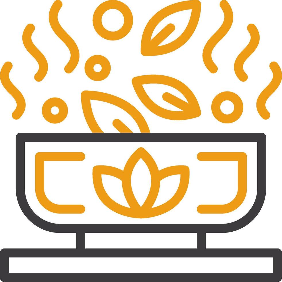 Green Tea Line Two Color Icon vector