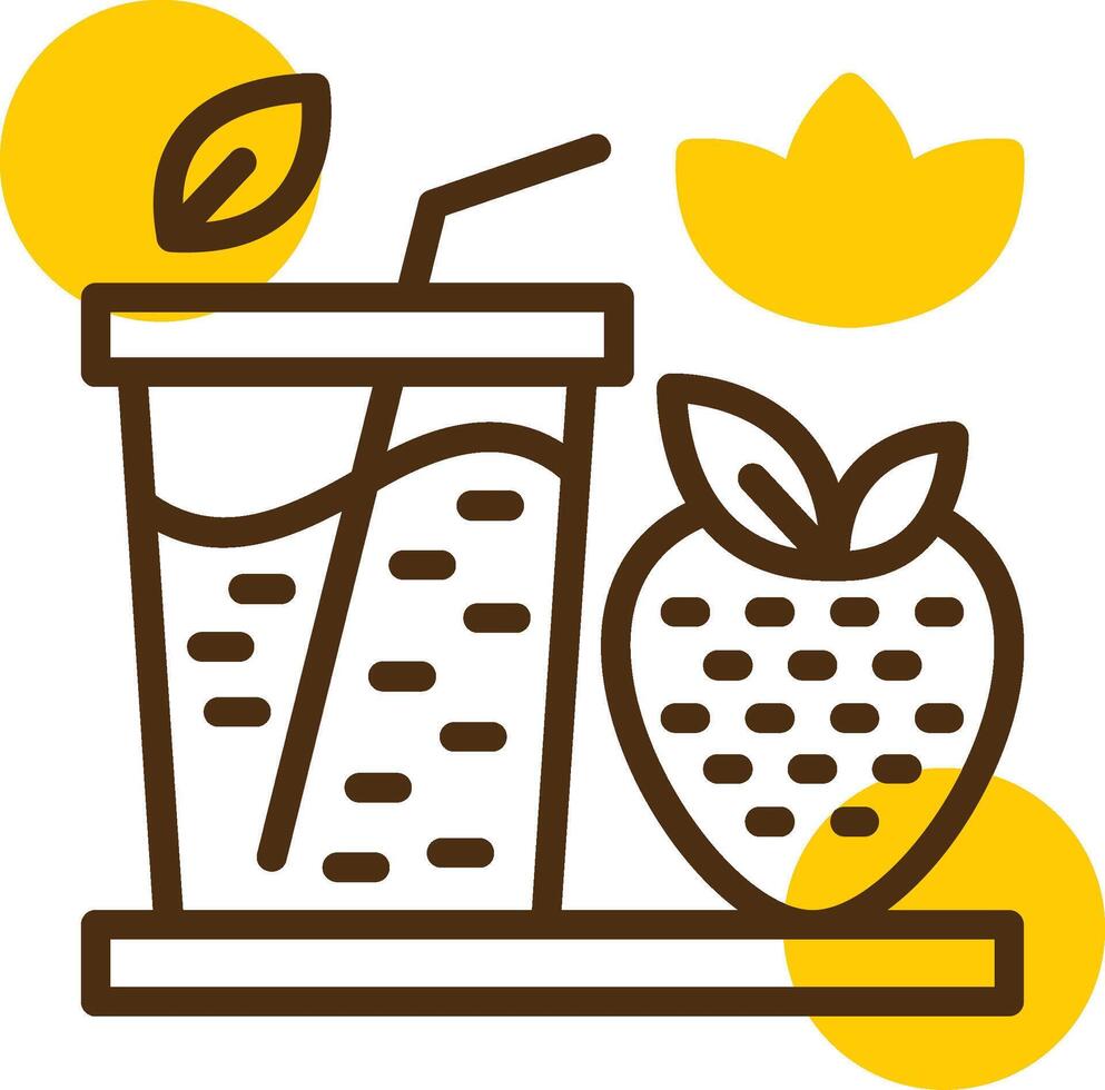 Smoothies Yellow Lieanr Circle Icon vector