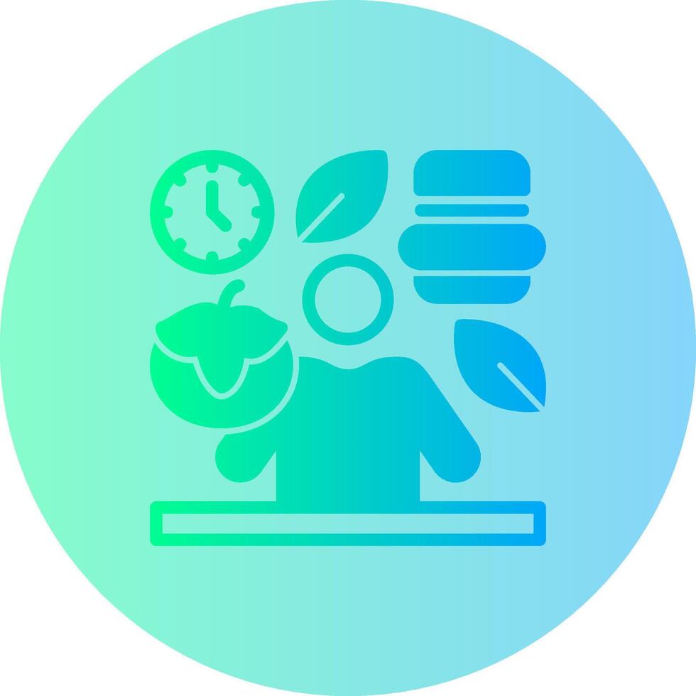 Mindful Eating Gradient Circle Icon vector