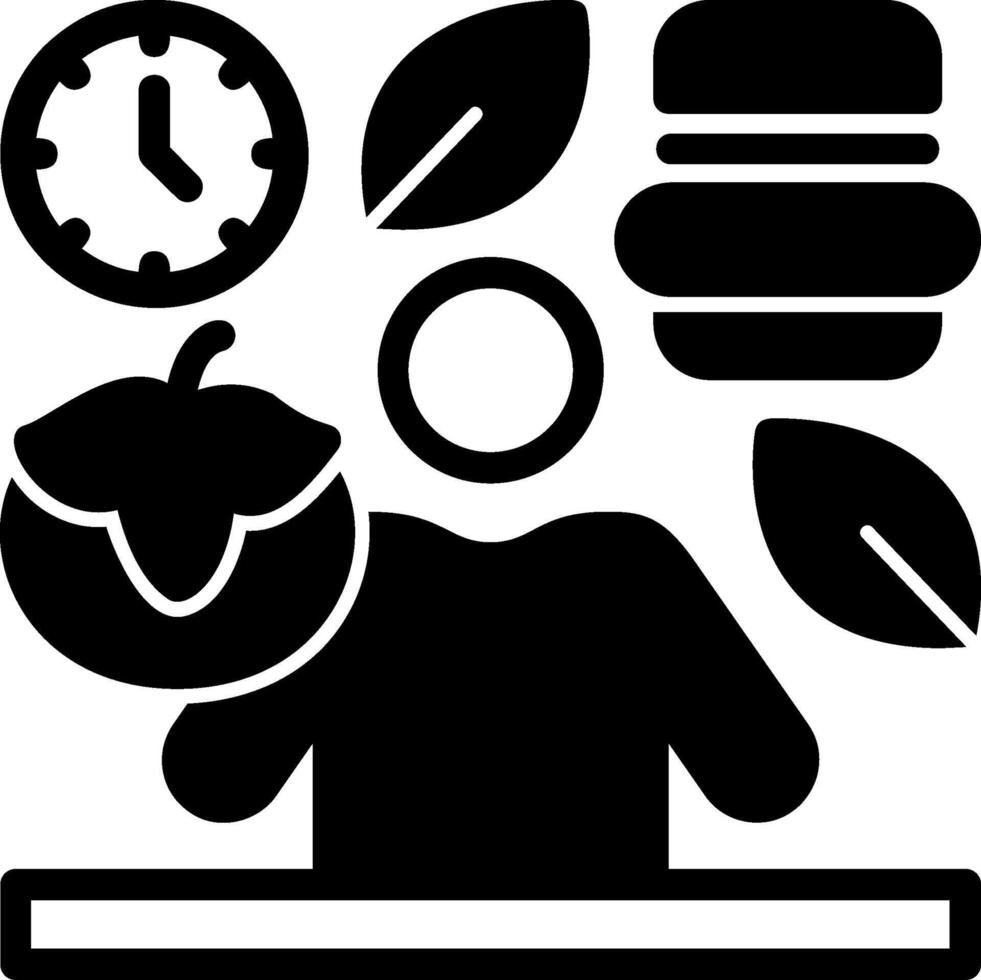 Mindful Eating Glyph Icon vector