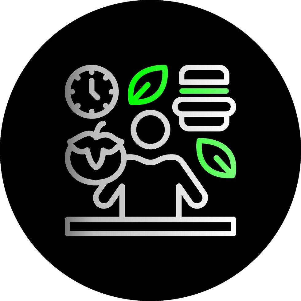 Mindful Eating Dual Gradient Circle Icon vector
