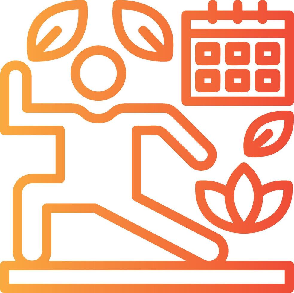Wellness Routine Linear Gradient Icon vector