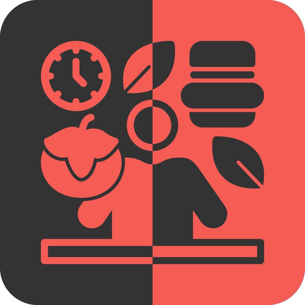 Mindful Eating Red Inverse Icon vector
