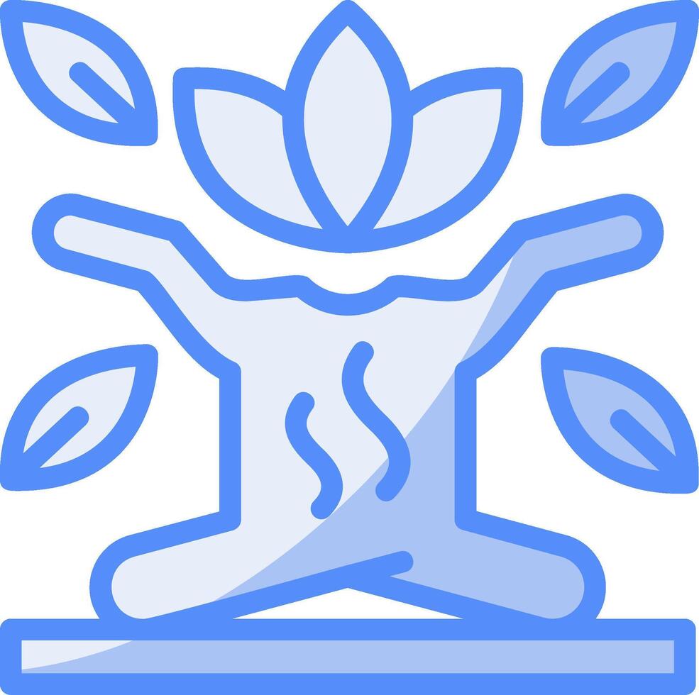 Mindfulness Line Filled Blue Icon vector