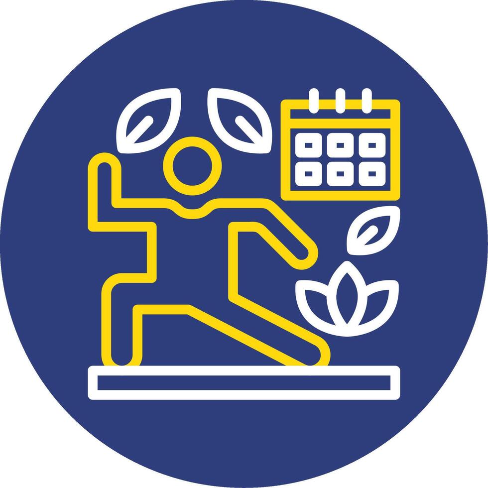 Wellness Routine Dual Line Circle Icon vector