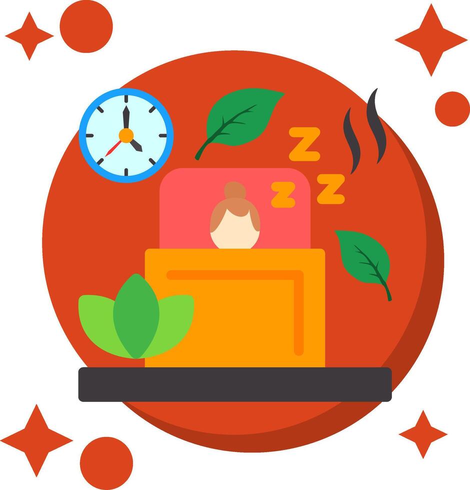 Sleep Tailed Color Icon vector