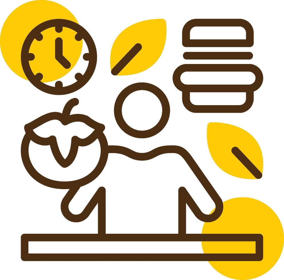 Mindful Eating Yellow Lieanr Circle Icon vector