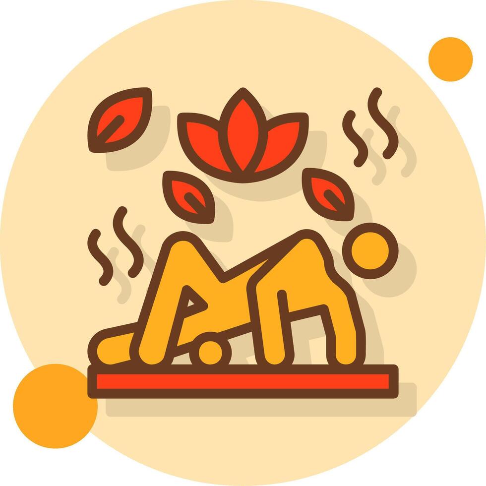 Foam Rolling Filled Shadow Circle Icon vector