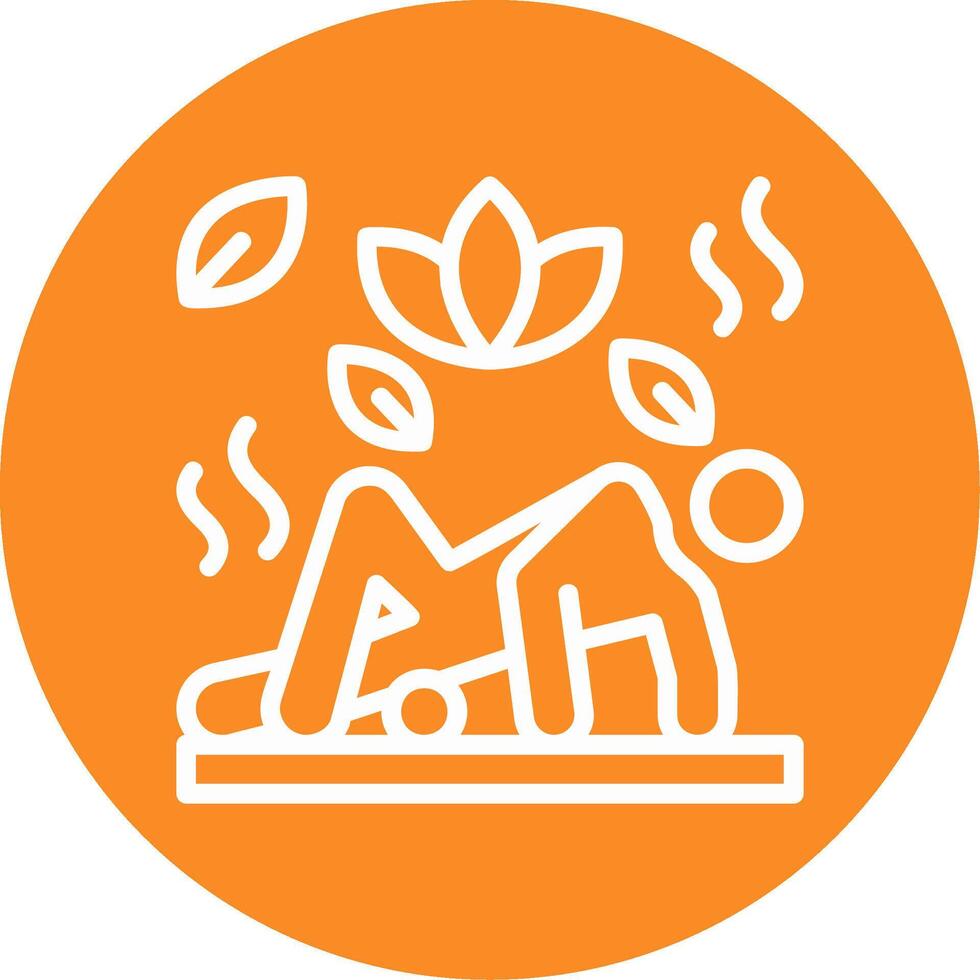 Foam Rolling Outline Circle Icon vector