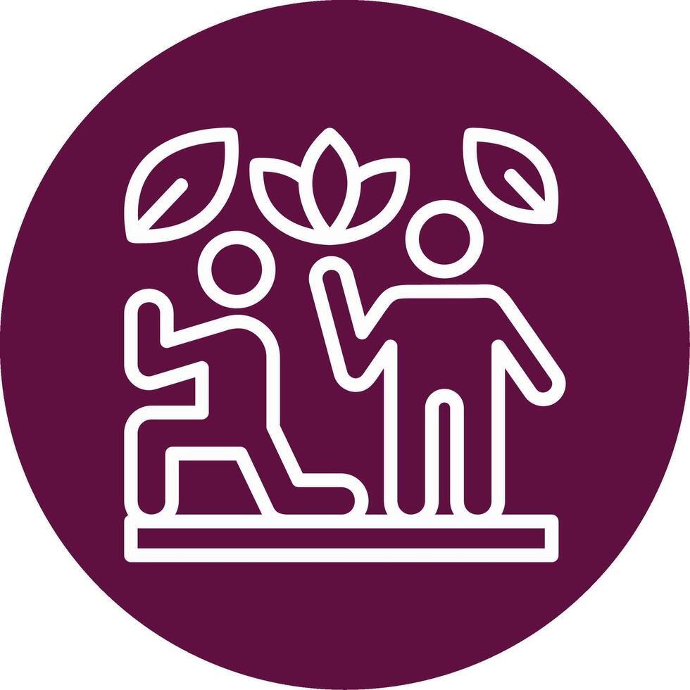 Personal Trainer Outline Circle Icon vector