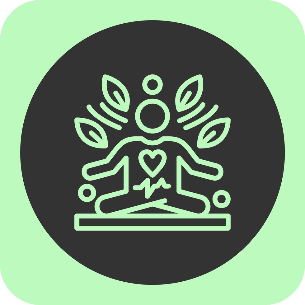 Heart Rate Linear Round Icon vector