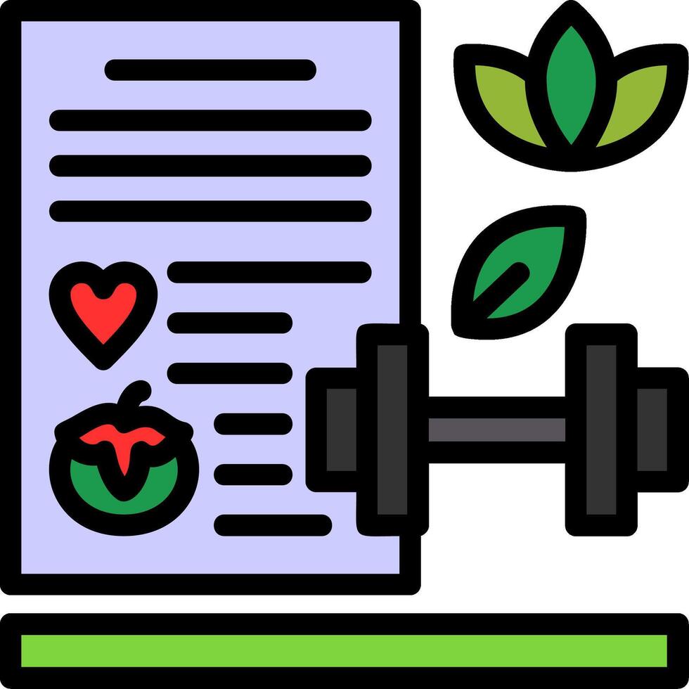 Fitness Goals Line Filled Icon vector