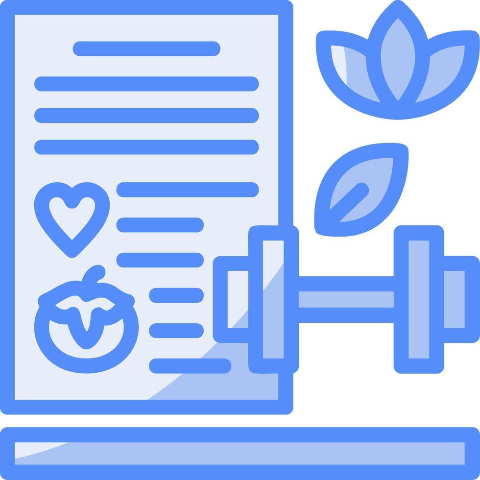 Fitness Goals Line Filled Blue Icon vector