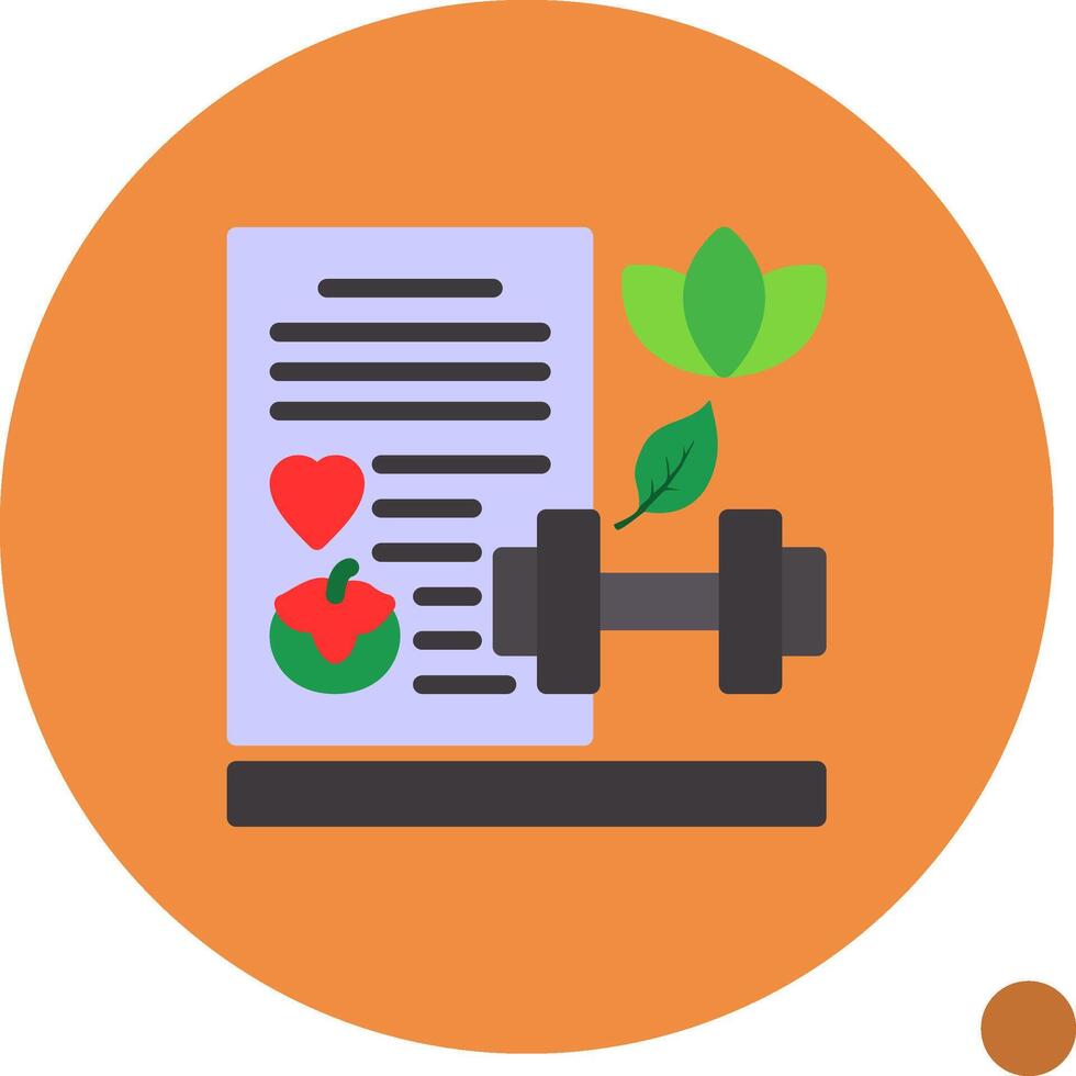 Fitness Goals Flat Shadow Icon vector