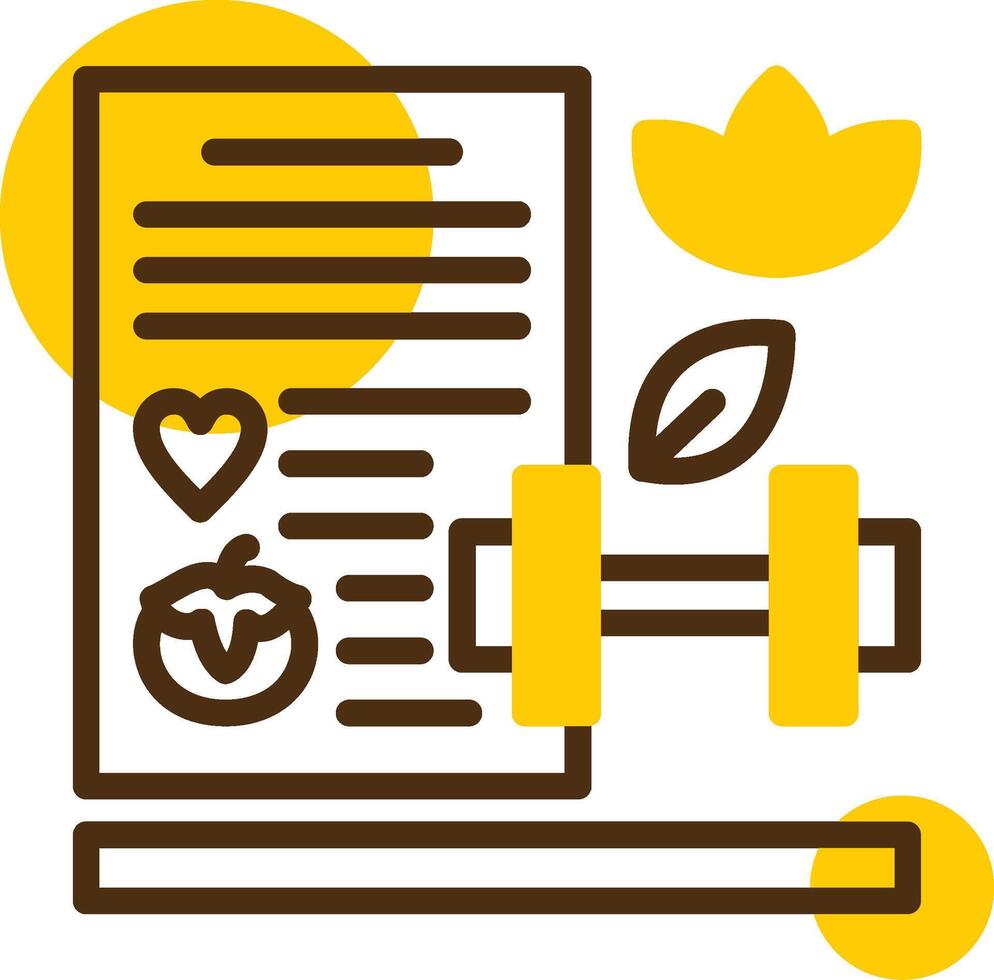 Fitness Goals Yellow Lieanr Circle Icon vector