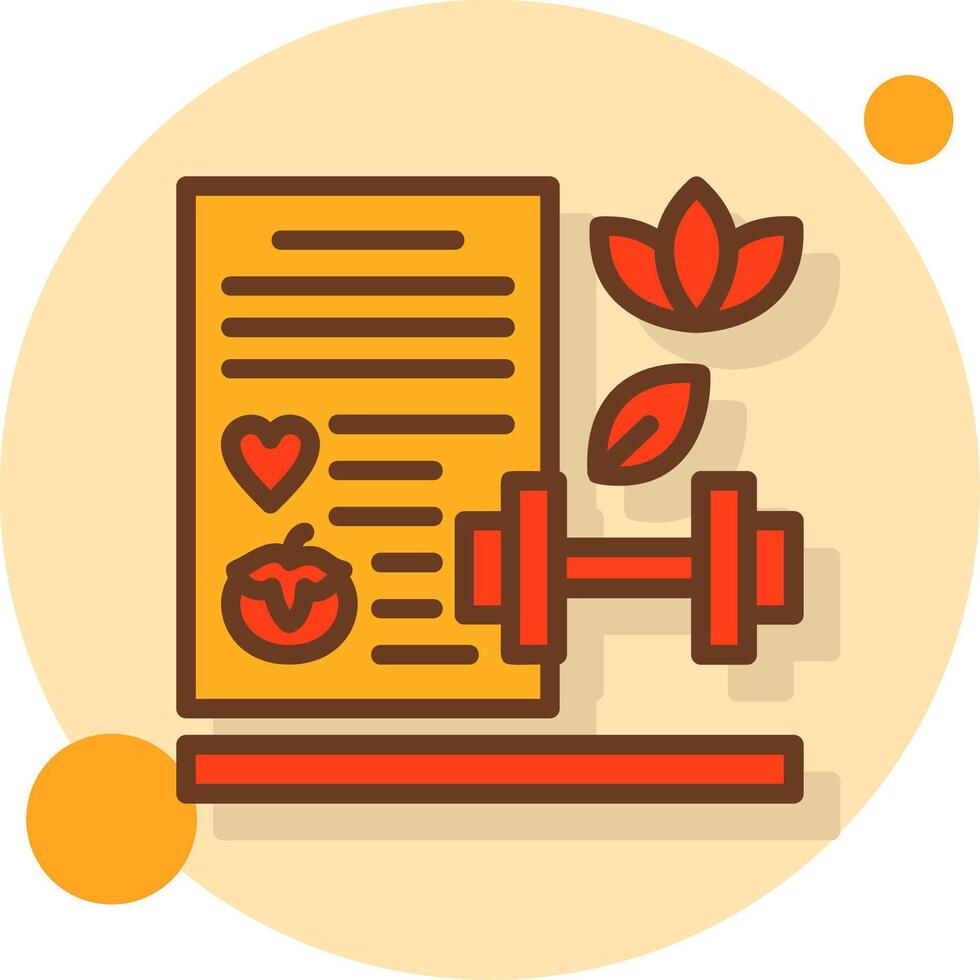 Fitness Goals Filled Shadow Circle Icon vector