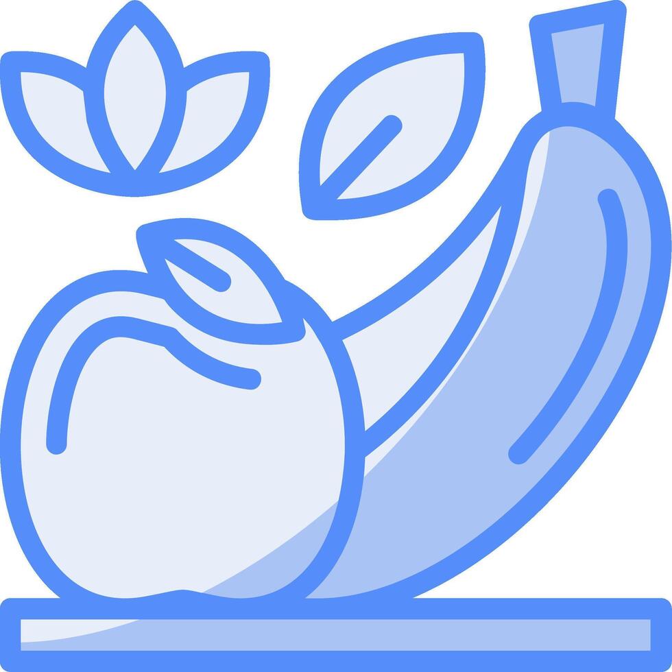 sano merienda línea lleno azul icono vector