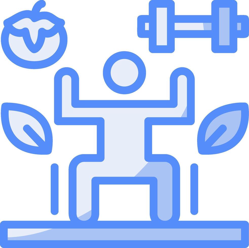 Balanced Lifestyle Line Filled Blue Icon vector