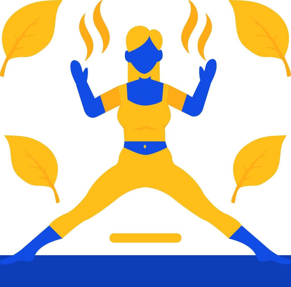 Flexibility Training Flat Two Color Icon vector