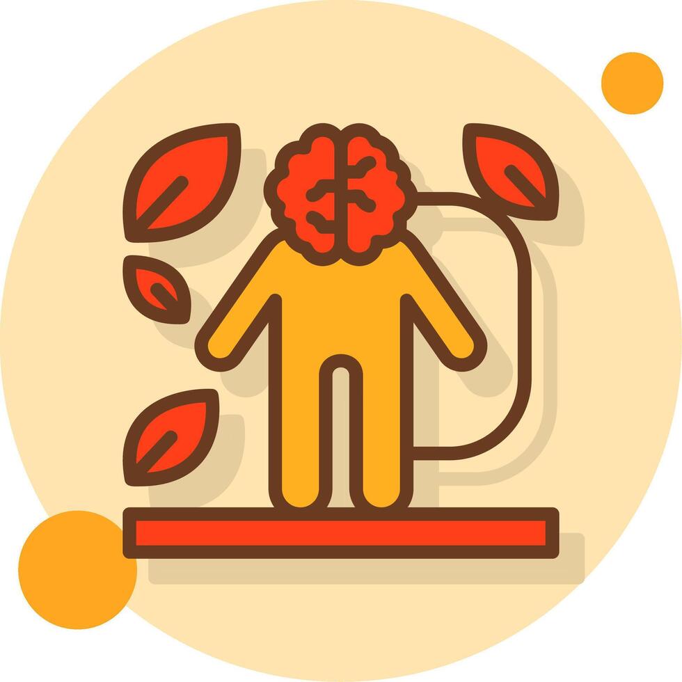 Mind-Body Connection Filled Shadow Circle Icon vector