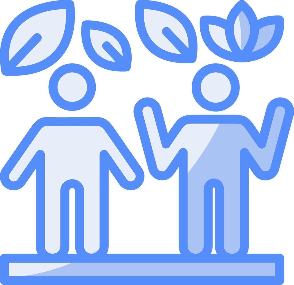 Active Community Line Filled Blue Icon vector