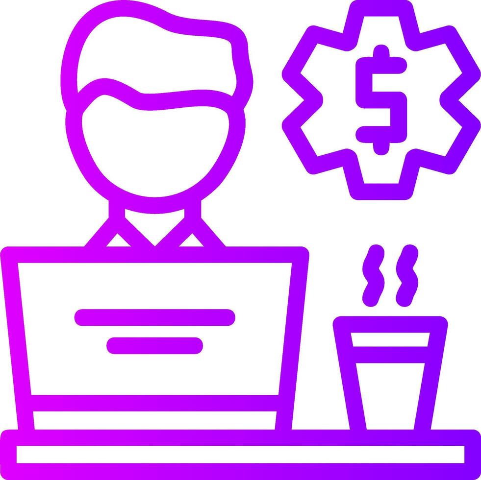 Freelance gig Linear Gradient Icon vector