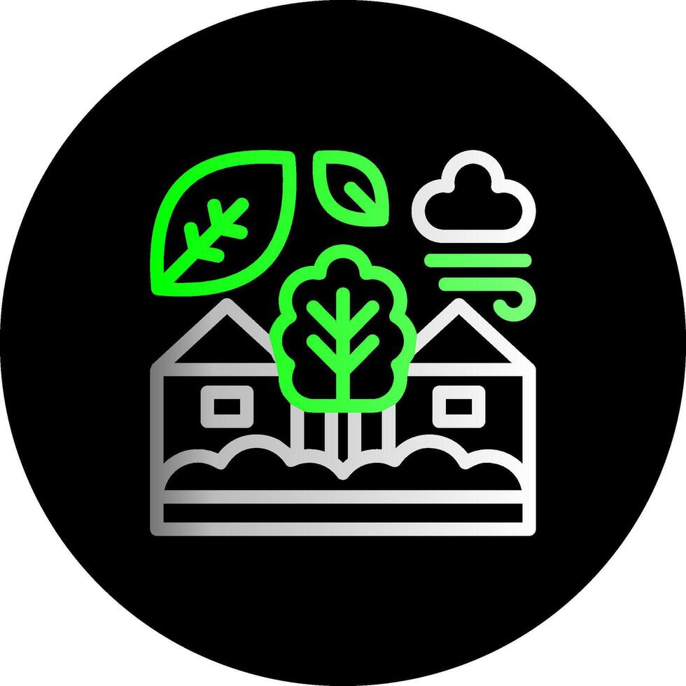 Eco-village Dual Gradient Circle Icon vector