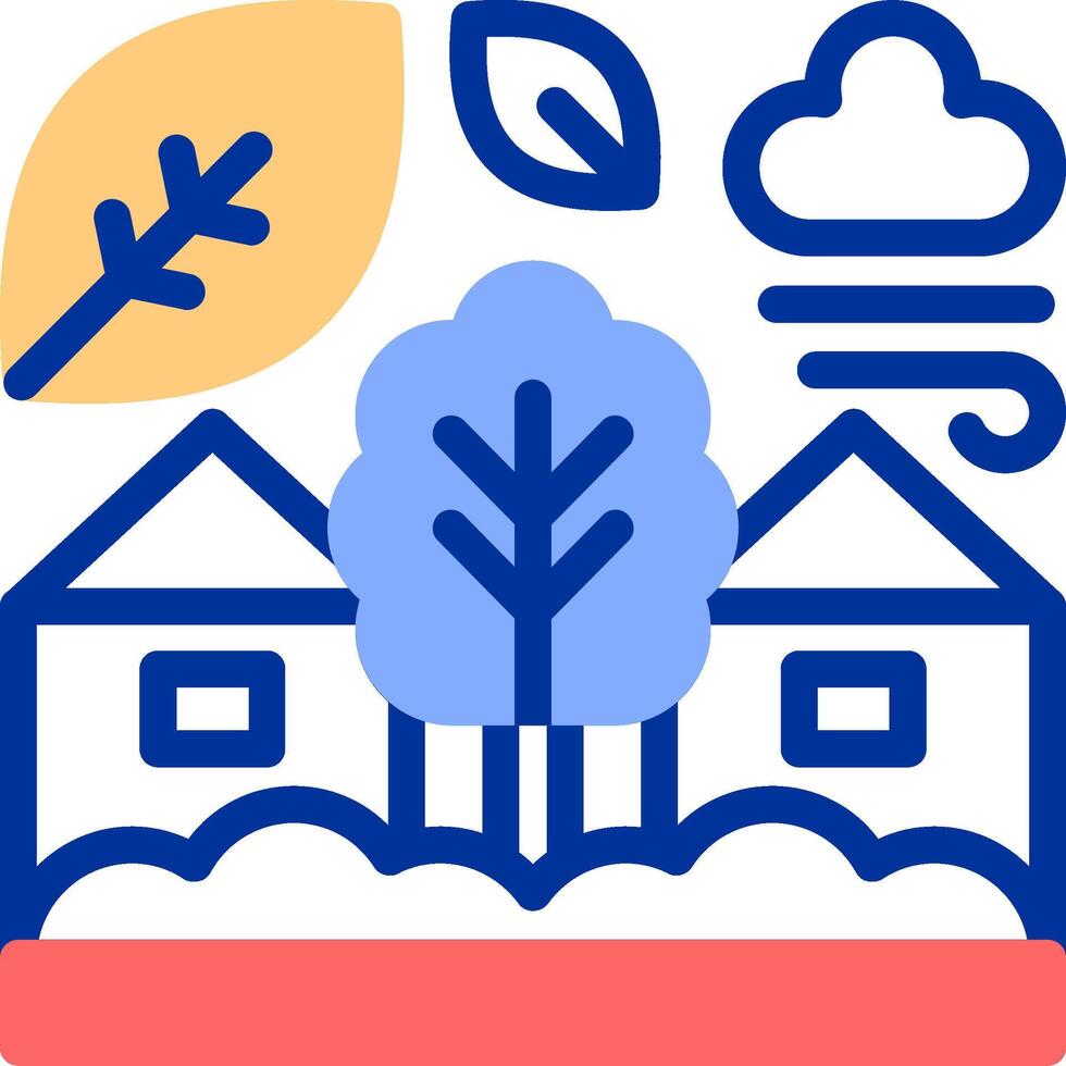 Eco-village Color Filled Icon vector