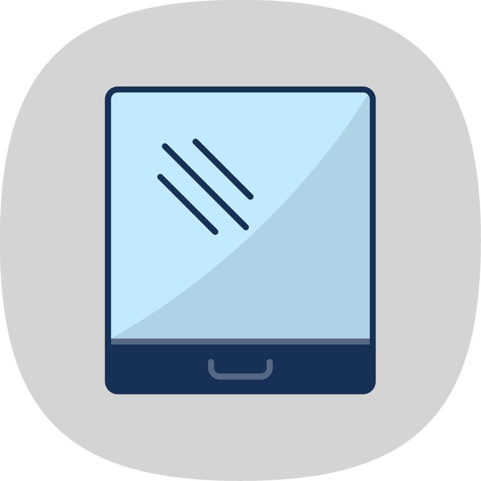 Tablet Flat Curve Icon vector