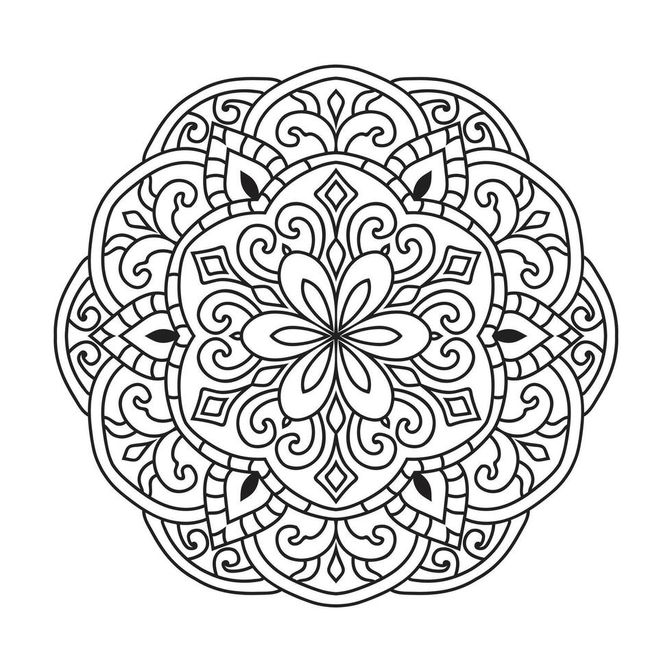 contorno mandala decorativo y ornamental diseño para colorante página vector