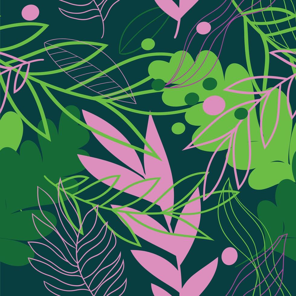 Leaf abstract colorful seamless pattern vector