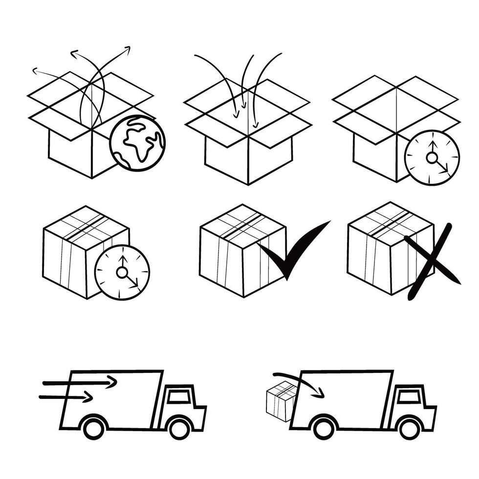 Set of shipping delivery vector icons