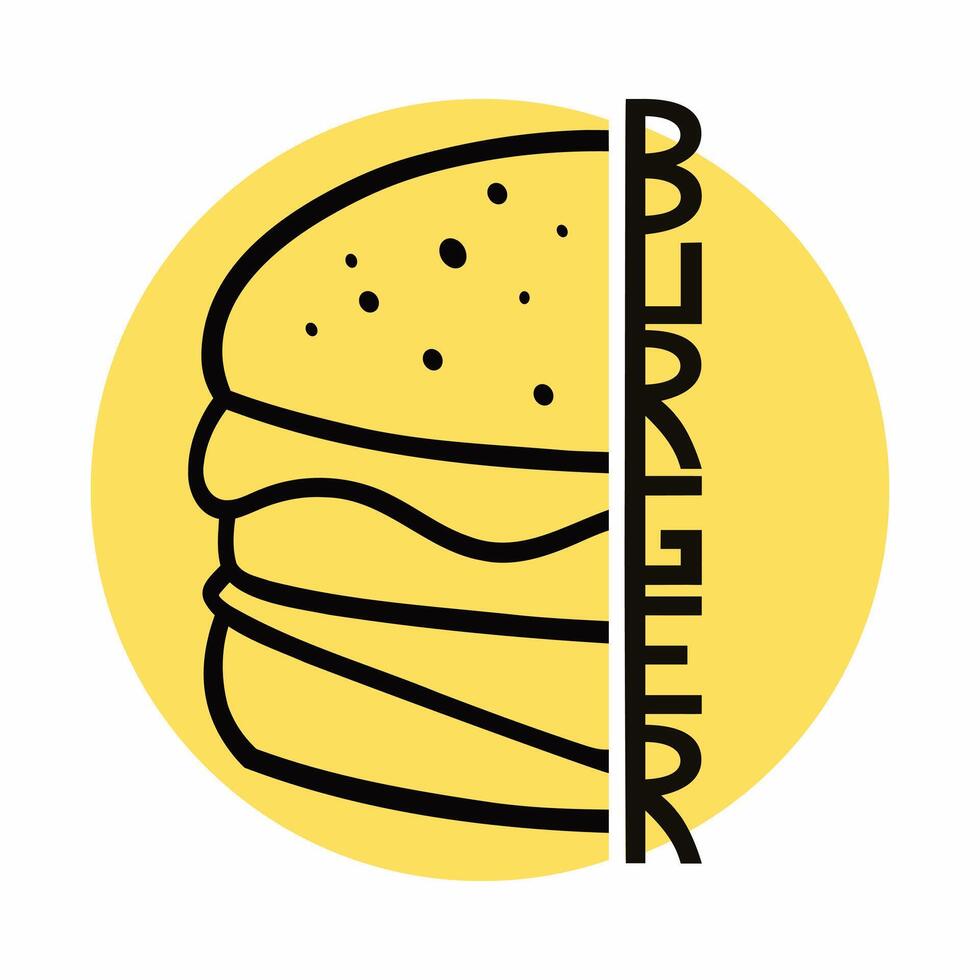 un pan y queso hamburguesa vector logo