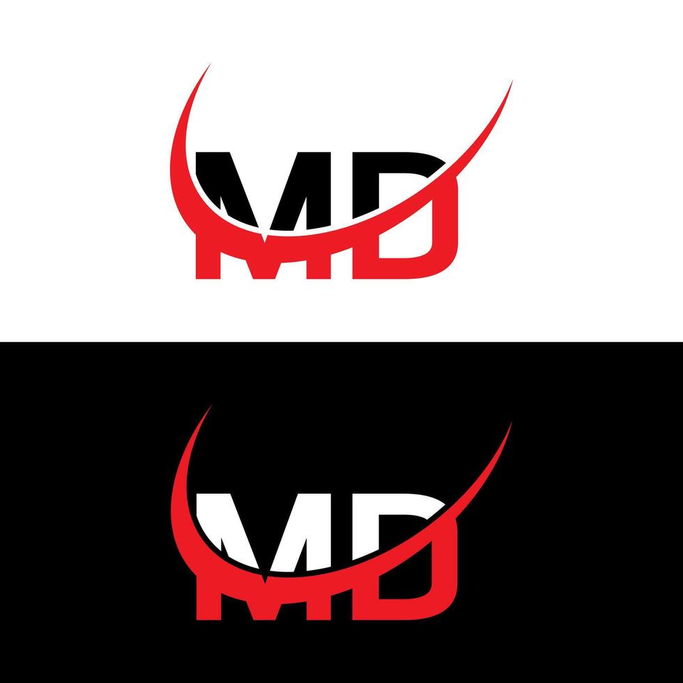 MD logo. M D design. White MD letter. MD, M D letter logo design. Initial letter MD linked circle uppercase monogram logo. M D letter logo vector design. pro vector