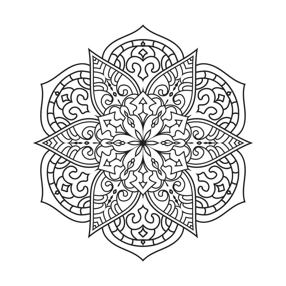 contorno mandala decorativo y ornamental diseño para colorante página vector