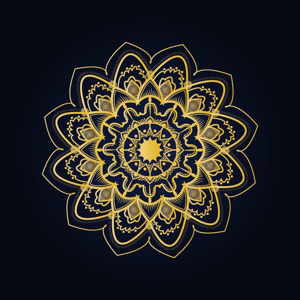 luxury ornamental mandala design background in gold color .vector pro vector