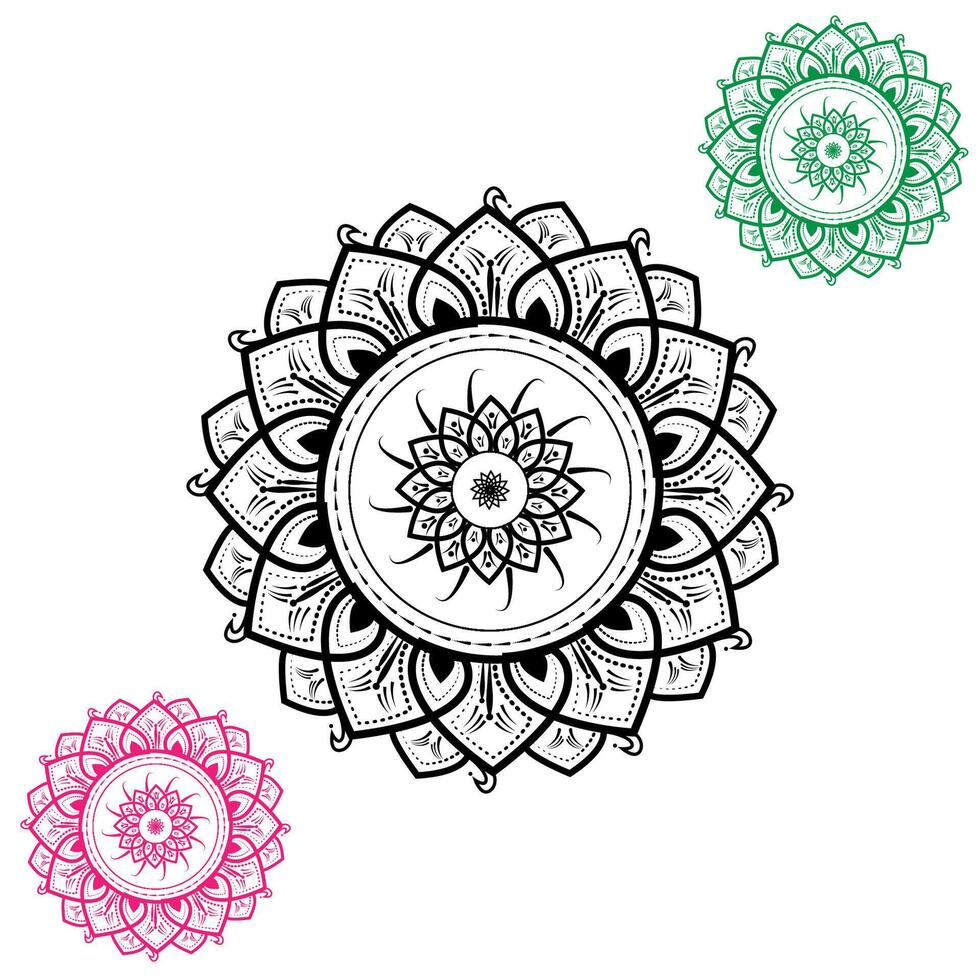 luxury ornamental mandala design background in pink and green color Design. vector pro