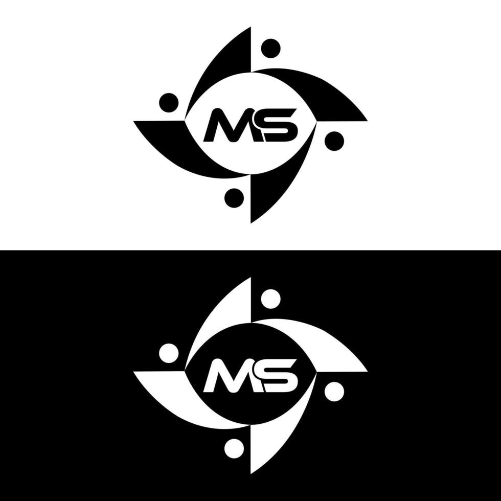 MS logo. M S design. White MS letter. MS, M S letter logo design. Initial letter MS linked circle uppercase monogram logo. M S letter logo vector design. pro vector
