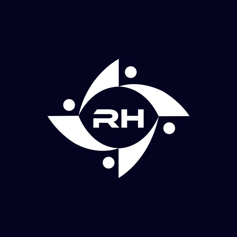 RH logo. RH set , R H design. White RH letter. RH, R H letter logo design. Initial letter RH letter logo set, linked circle uppercase monogram logo. R H letter logo vector design. pro vector