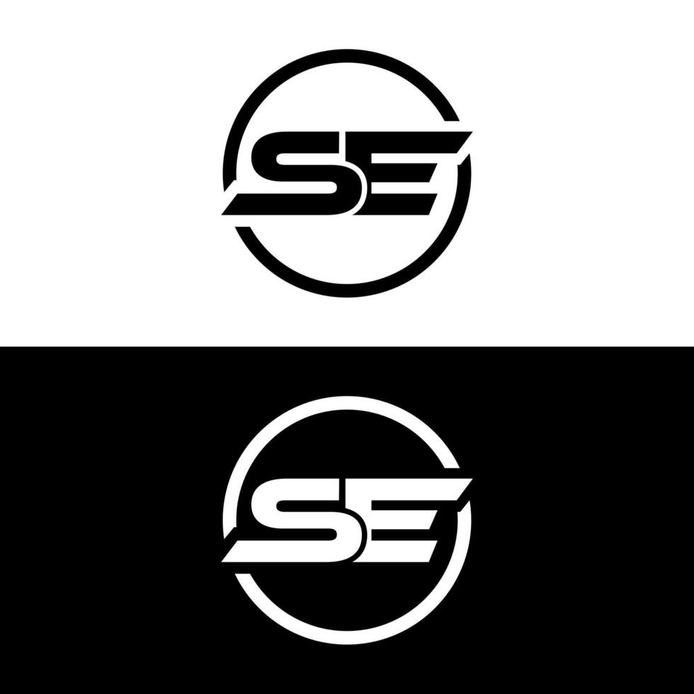 SE logo. S E design. White SE letter. SE, S E letter logo design. Initial letter SE linked circle uppercase monogram logo. S E letter logo vector design. pro vector