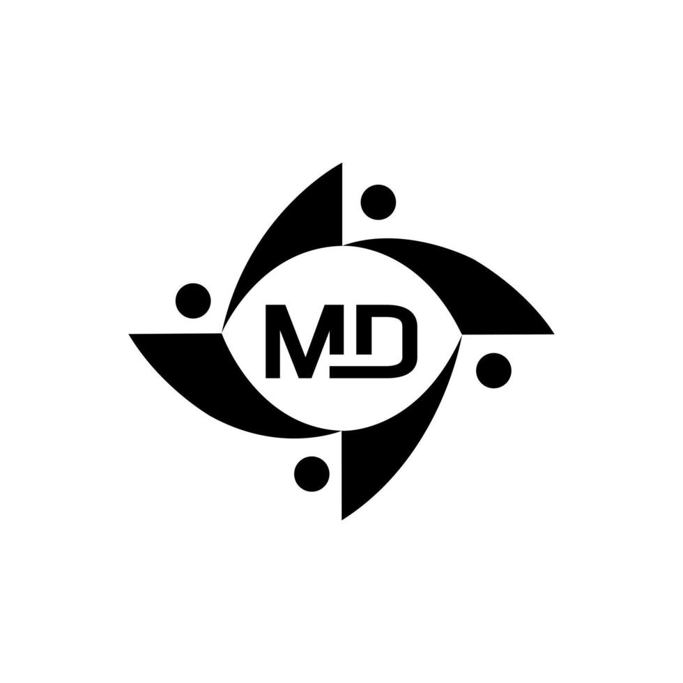 MD logo. M D design. White MD letter. MD, M D letter logo design. Initial letter MD linked circle uppercase monogram logo. M D letter logo vector design. pro vector