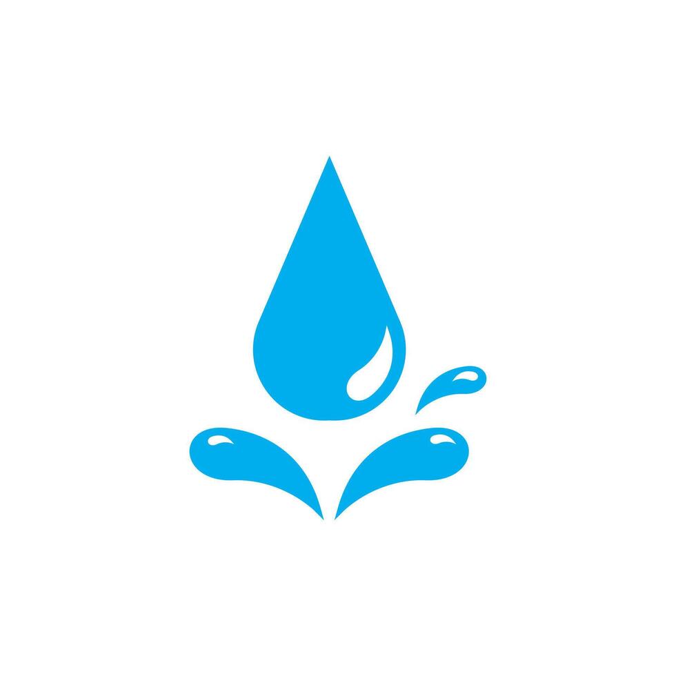 Water drop icon. Simple flat style. Oil drip, droplet, single blue water with glass reflection, energy concept. Vector illustration design isolated on white background. EPS 10. Pro Vector