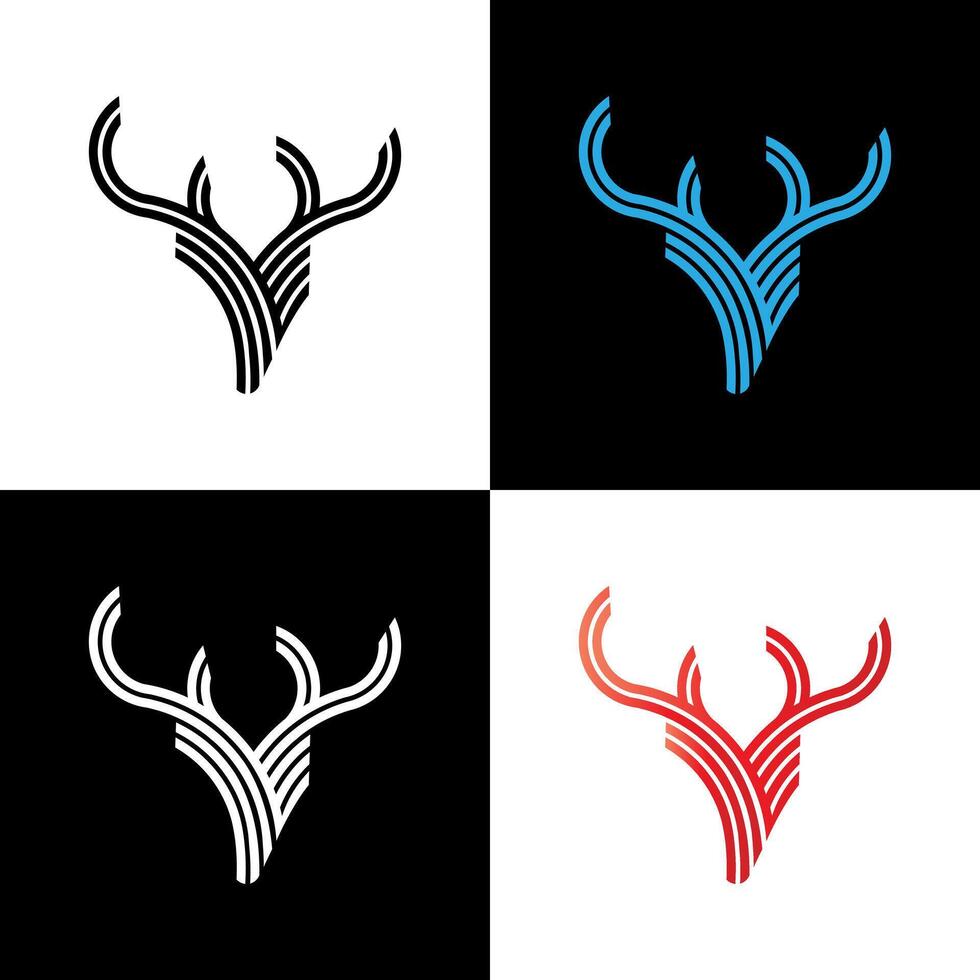 vector abstract deer logo design template 4 color . vector pro