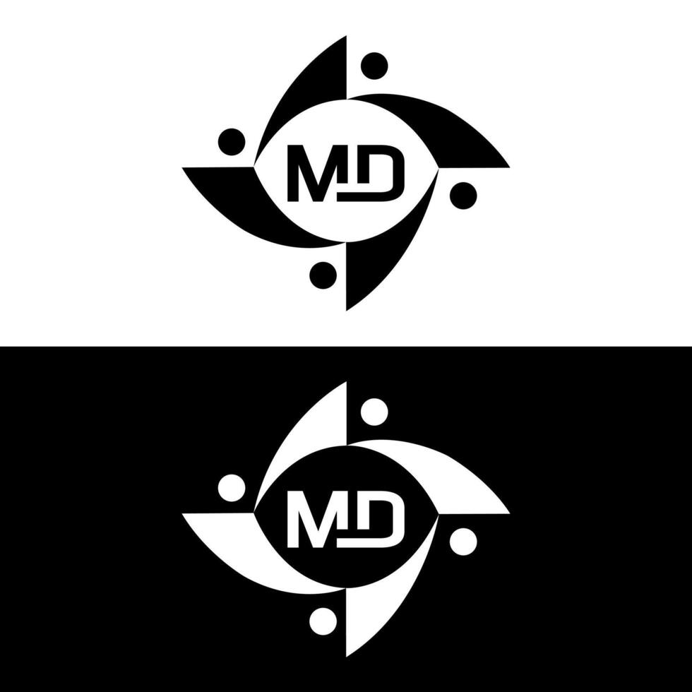 MD logo. M D design. White MD letter. MD, M D letter logo design. Initial letter MD linked circle uppercase monogram logo. M D letter logo vector design. pro vector