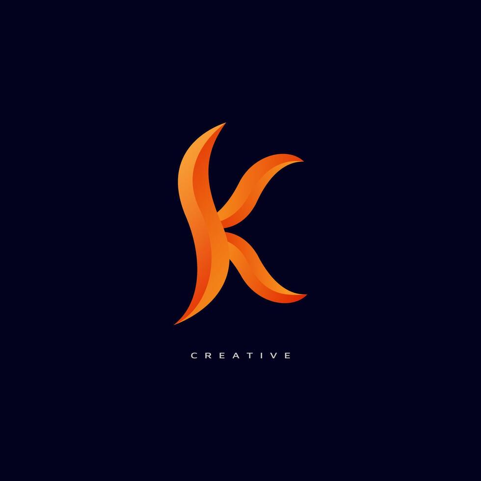 Letter K With Bubble, Initial Letter Logo For Your Company Name, Alphabet Logo Template Ready For Use, Modern Initial Logo. vector pro