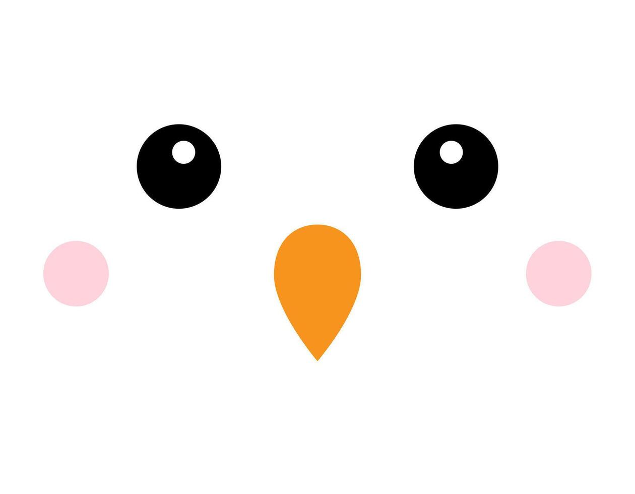vector plano dibujos animados kawaii pollo pájaro cara