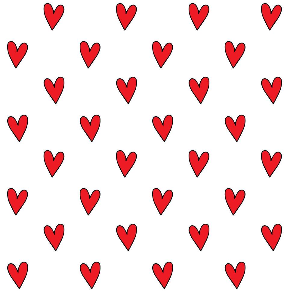 Vector seamless pattern of hand drawn heart