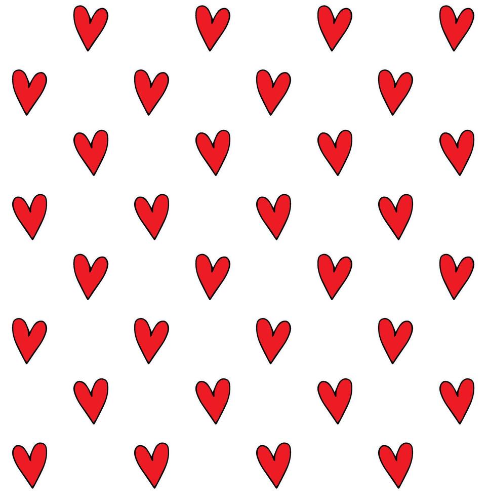 Vector seamless pattern of hand drawn heart