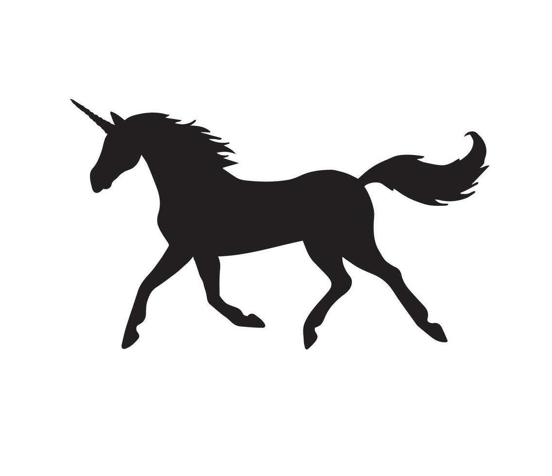 Vector flat unicorn silhouette