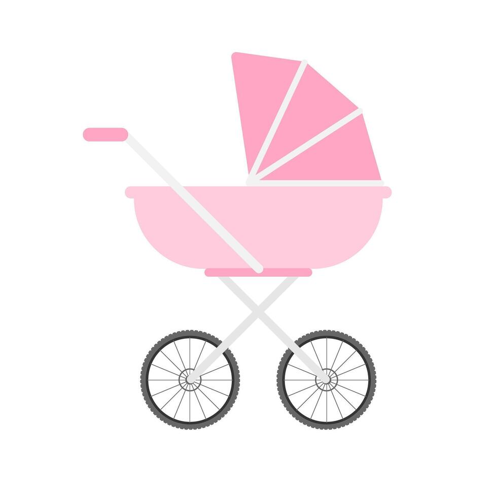 Vector flat baby pram